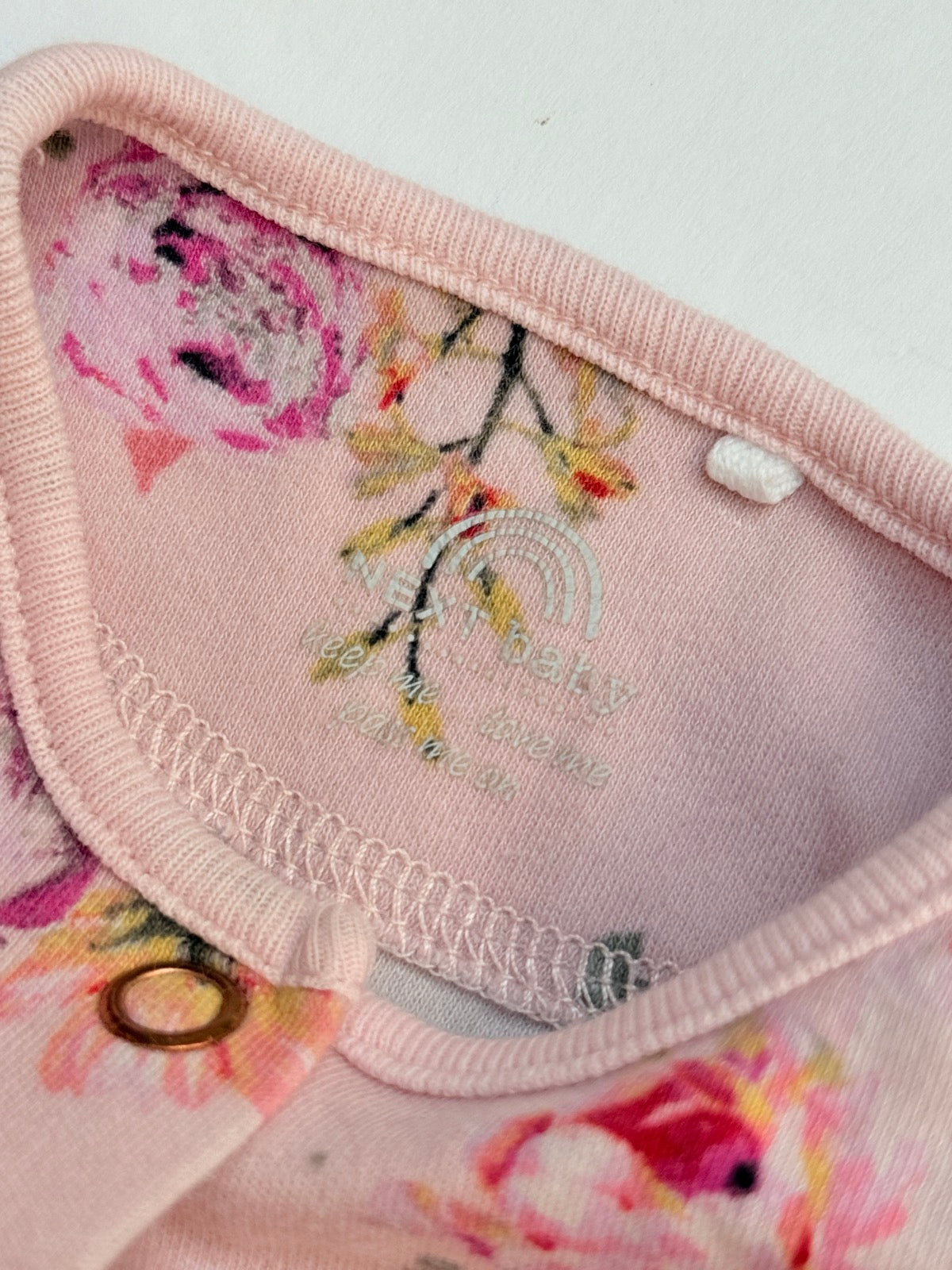 Next Floral Pink Footed Sleeper 0-3m