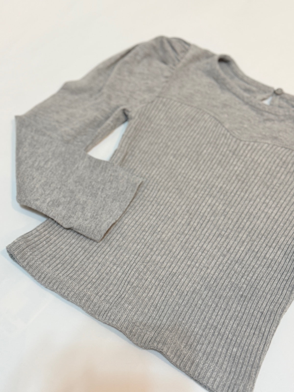 Zara Gray Ribbed Off-Shoulder Top 6
