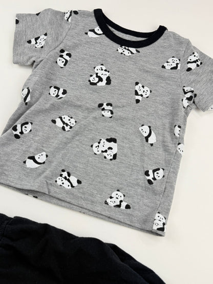 Panda Print T-Shirt and Pants Set 12-18M