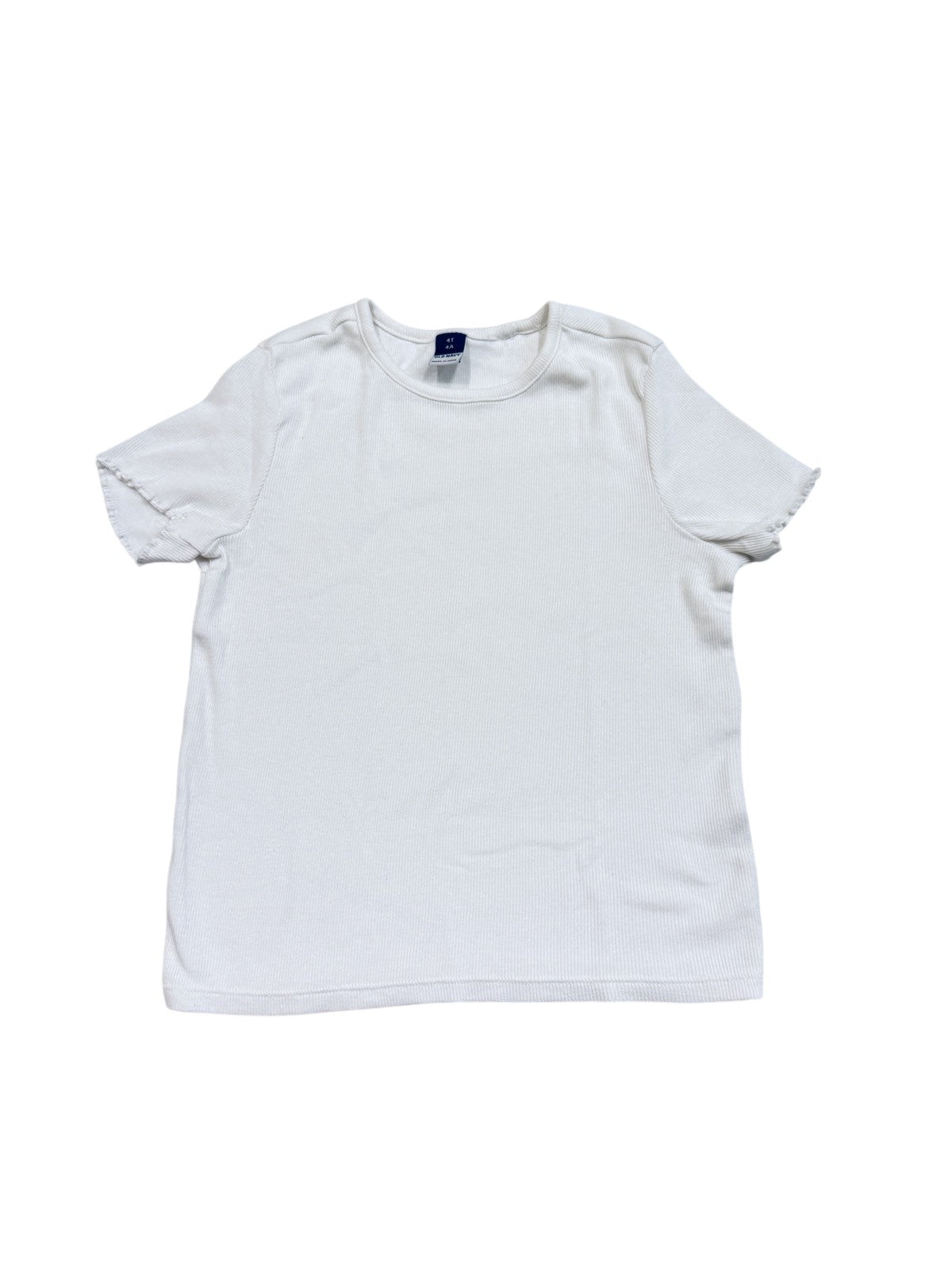 Old Navy White Ribbed T-Shirt 4T