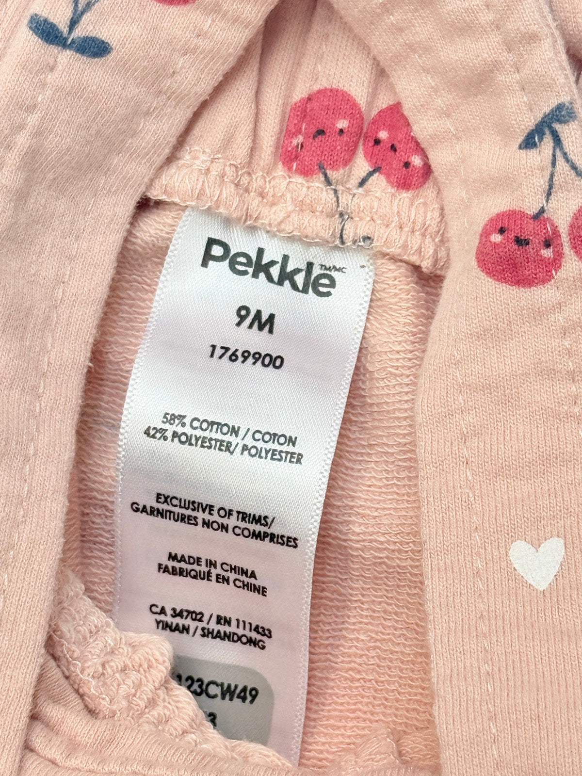 Pekkle Cherry Print Romper 9M