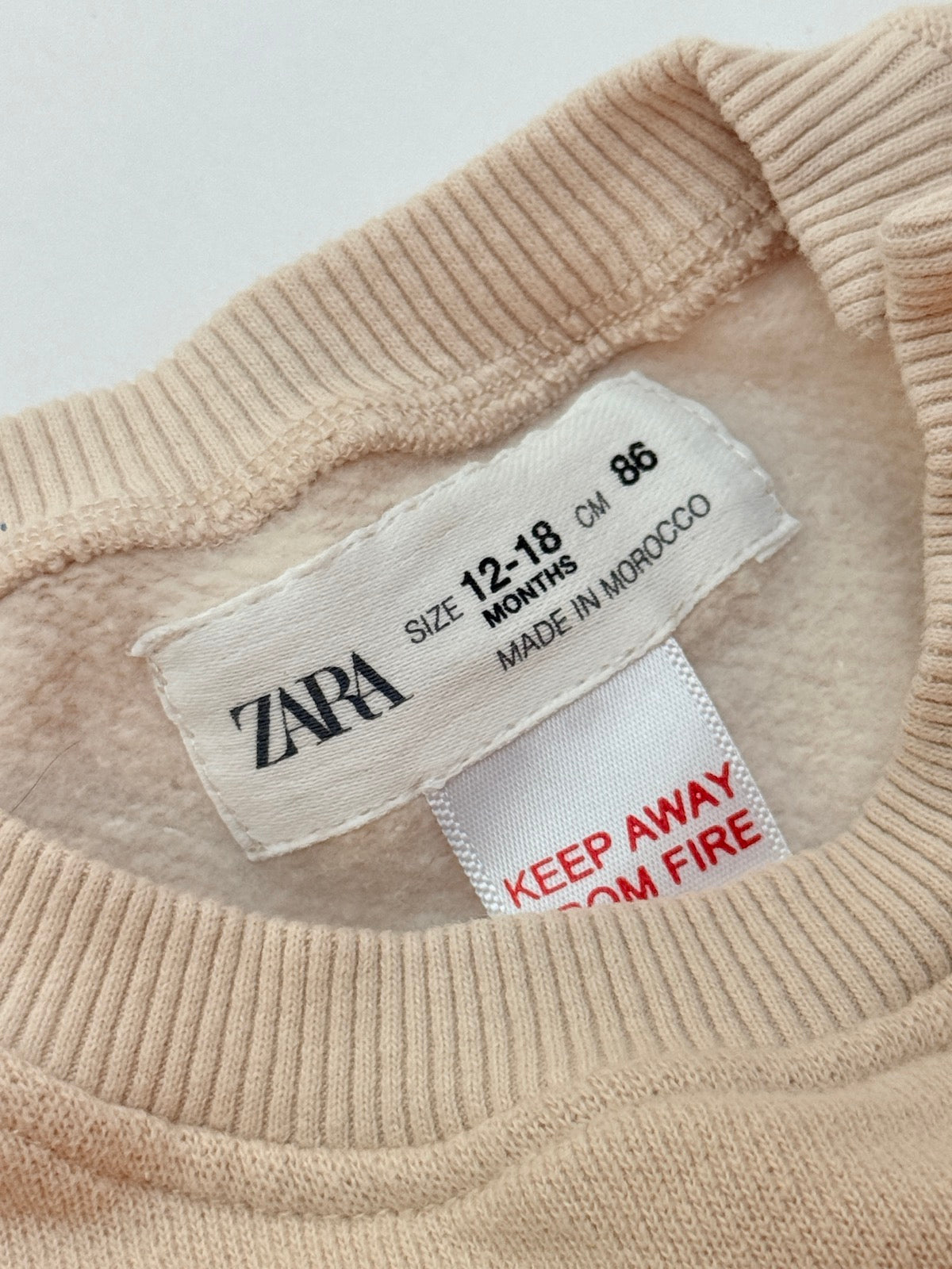 Zara Bear Embroidered Sweatshirt 12-18m