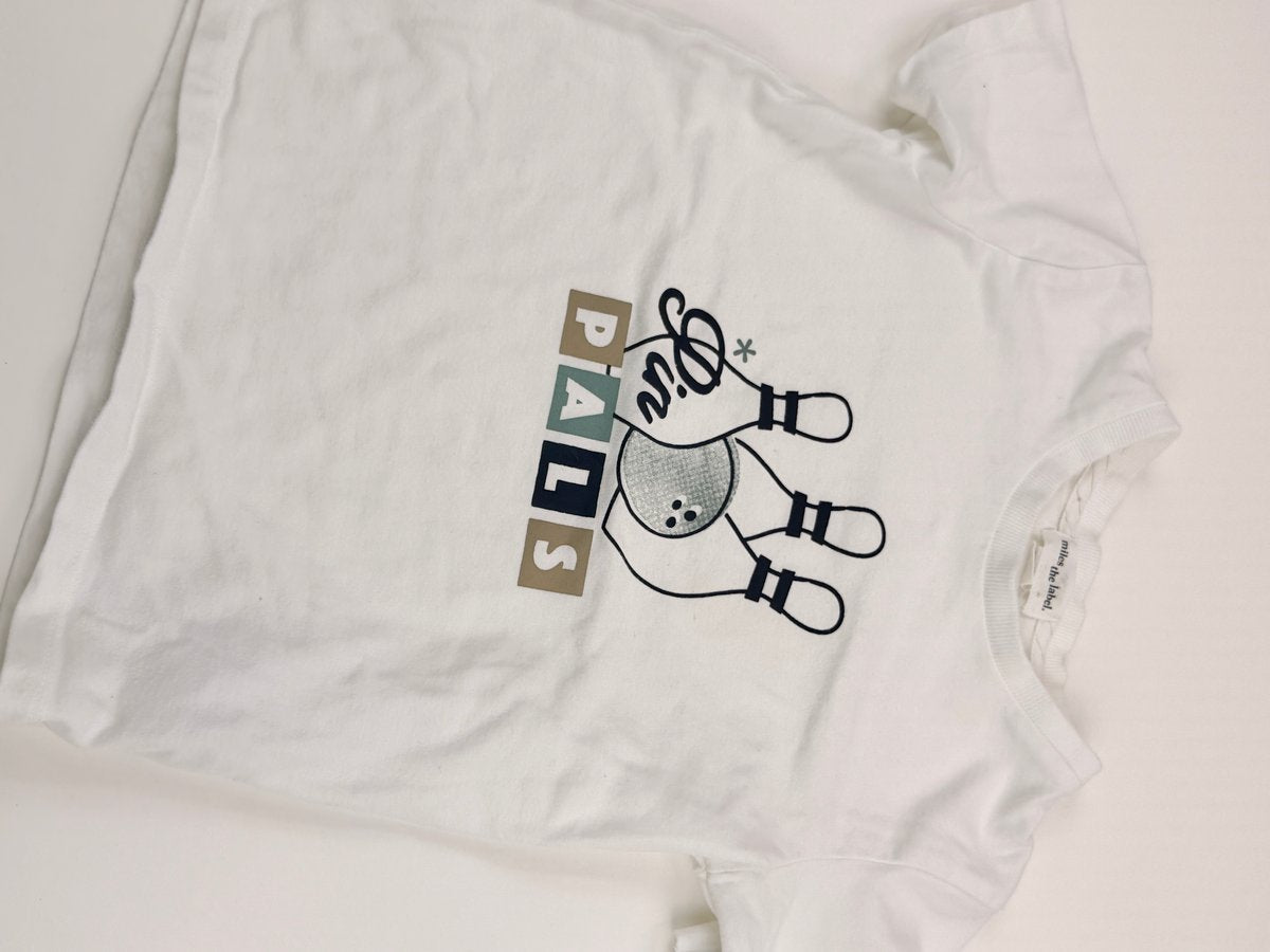 miles the label Pin Pals White T-Shirt 4Y