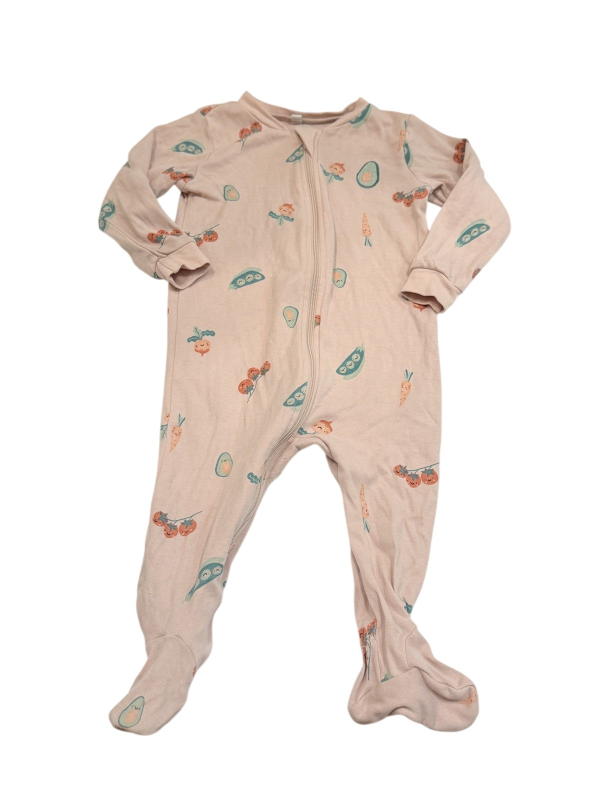 Pekkle Vegetable Print Footed Sleeper 9M