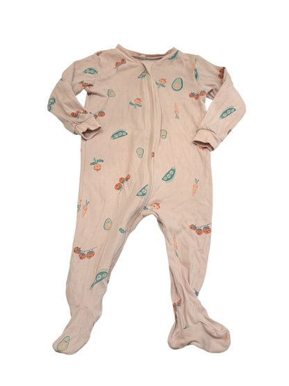 Pekkle Vegetable Print Footed Sleeper 9M