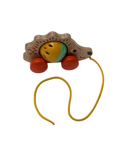 Wooden Hedgehog Pull Toy with Rattle Ball