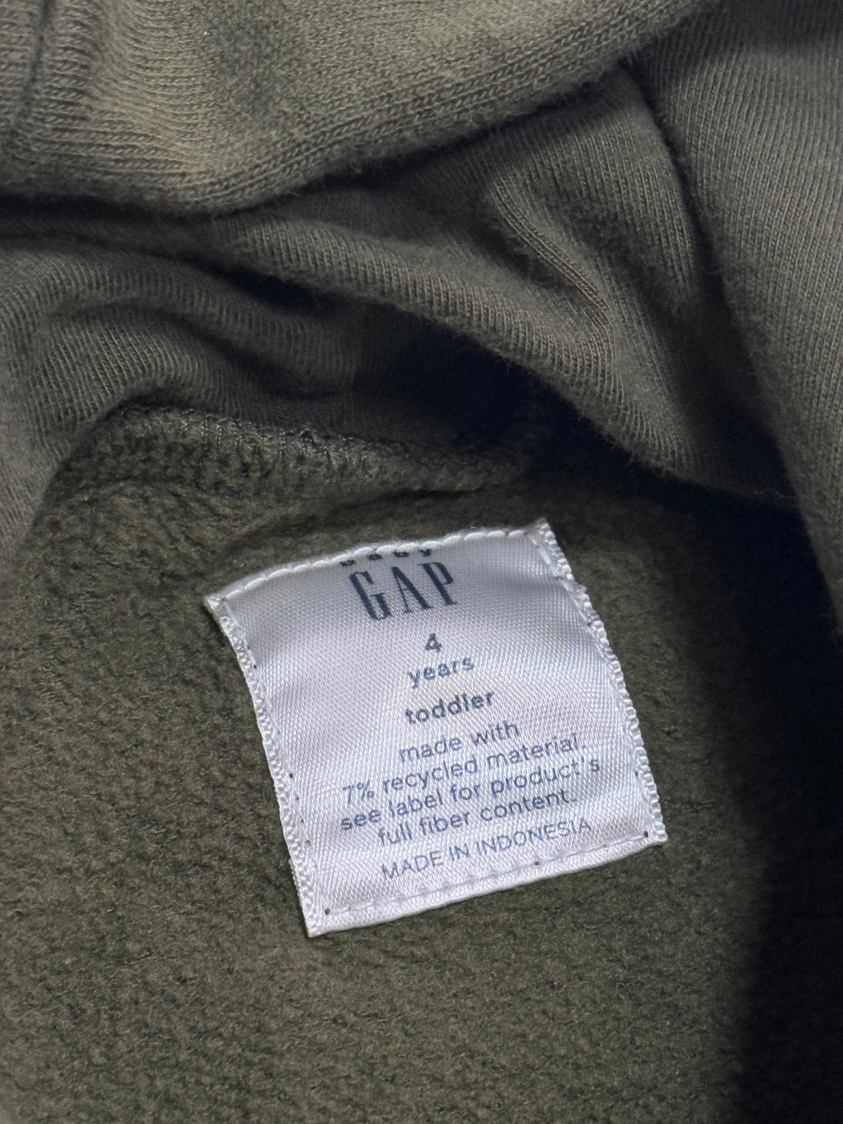 Baby Gap Olive Monster Graphic Hoodie 4T