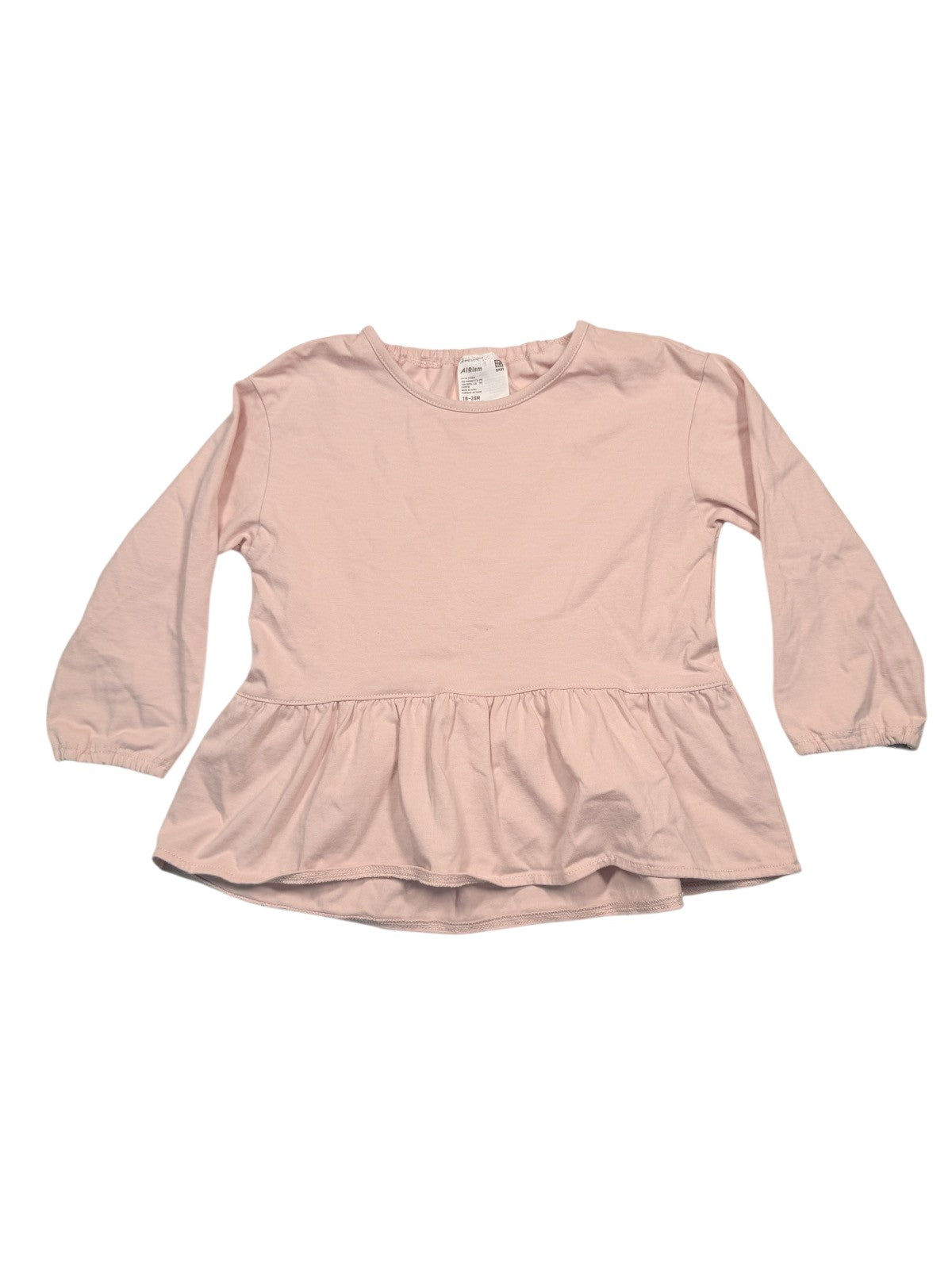 Uniqlo AIRism Pink Peplum Top 18-24M