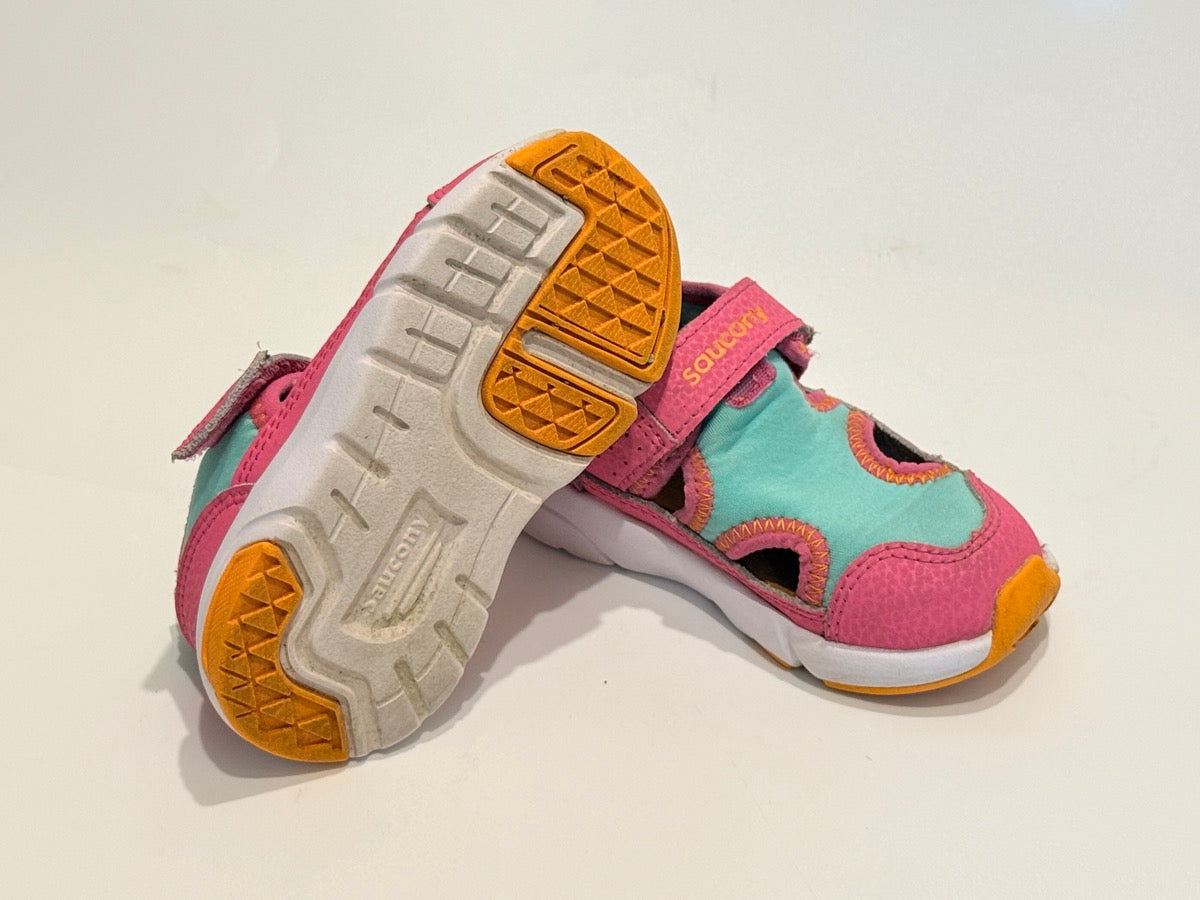 Saucony Pink Teal Sandal Sneaker Size 6M