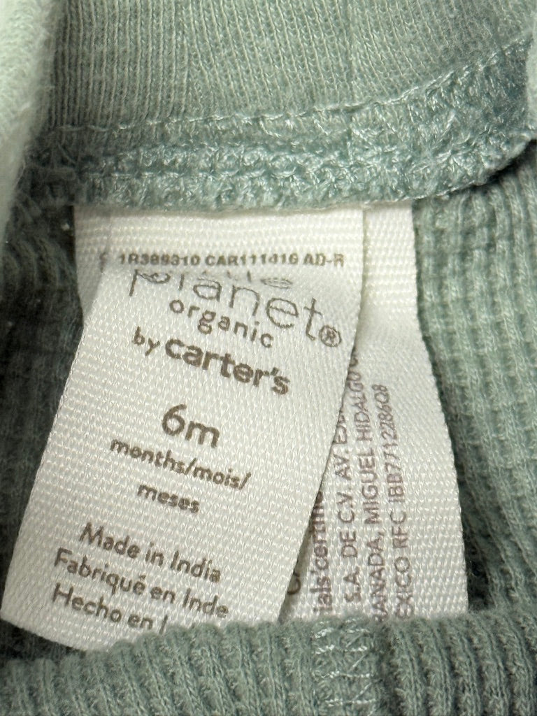 Little Planet by Carter’s Organic Waffle Knit Set | Green Rainbow Print | Size 6M