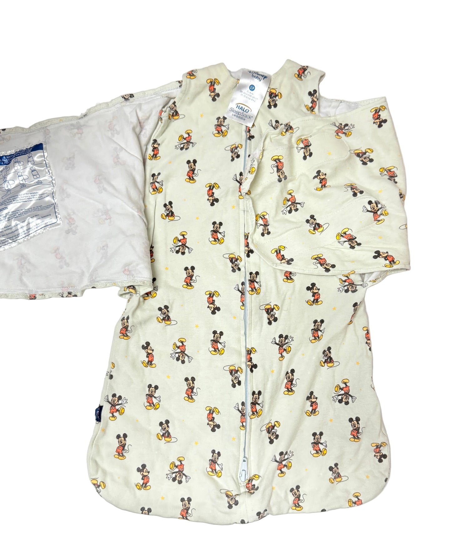 HALO SleepSack Swaddle, Disney Mickey Mouse Print, 3–6M