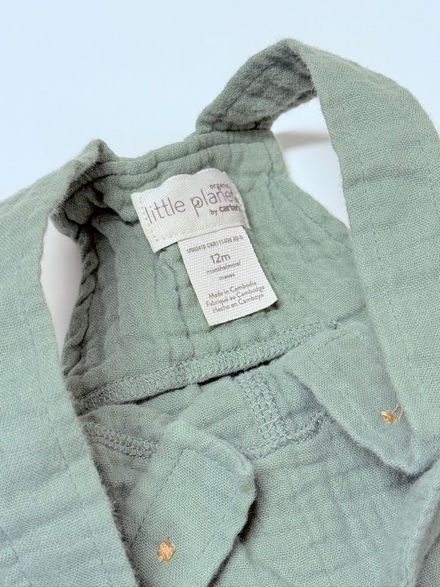 Little Planet by Carter’s Muslin Short Overalls, 12M
