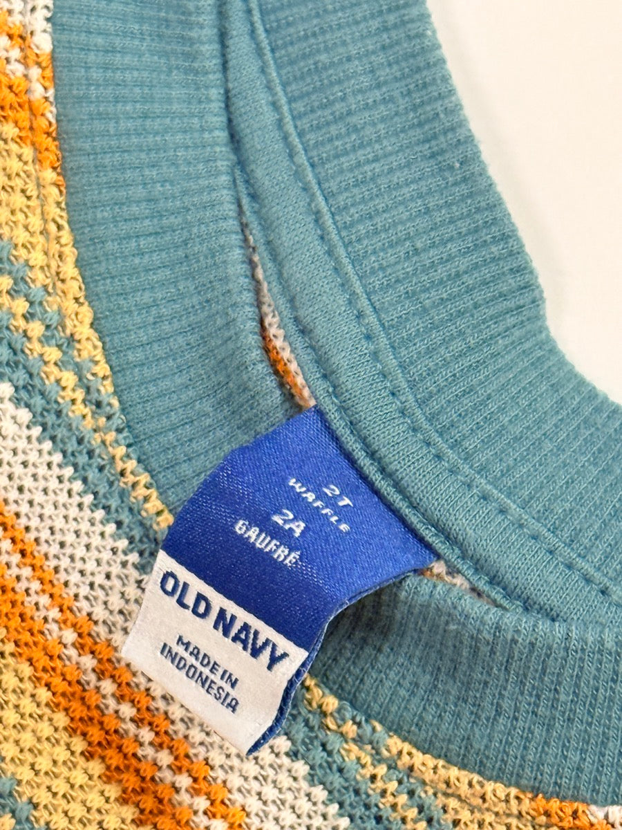 Old Navy Striped Waffle Knit T-Shirt 3/4T