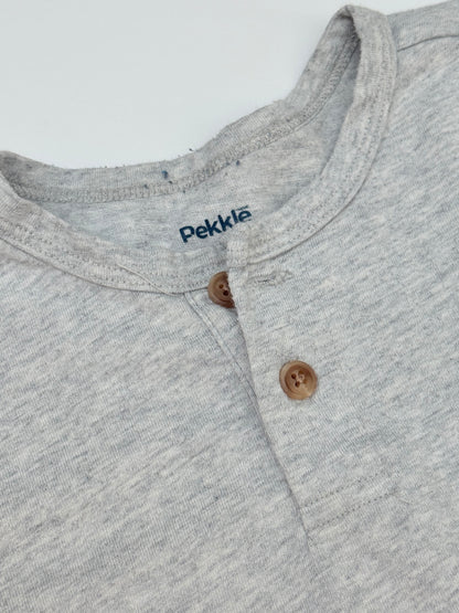Pekkle Gray Henley T-Shirt Size 4
