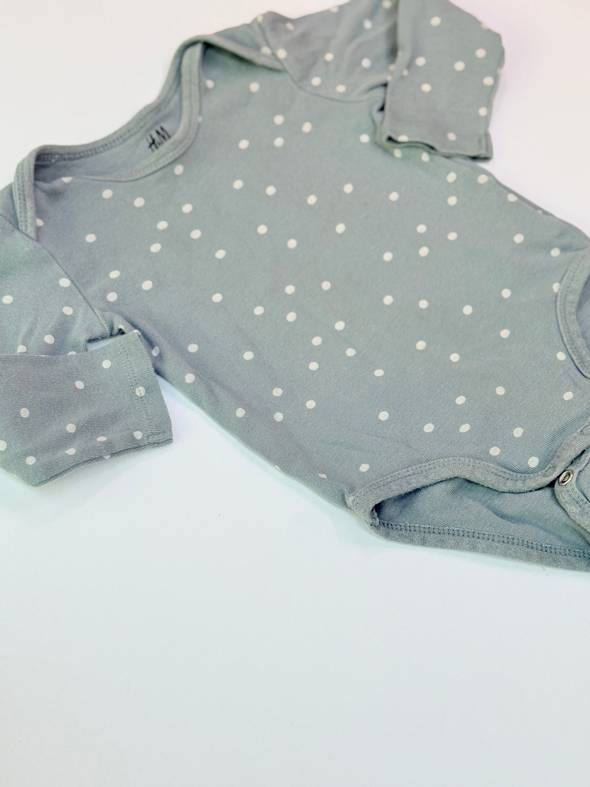 H&M Polka Dot Long Sleeve Bodysuit 6M