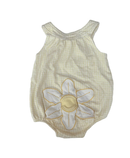 First Impressions Yellow Gingham Romper 3-6M