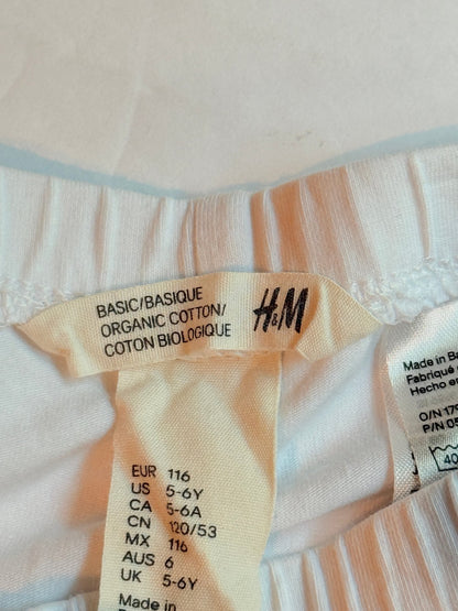 H&M White Cropped Leggings Size 5-6Y