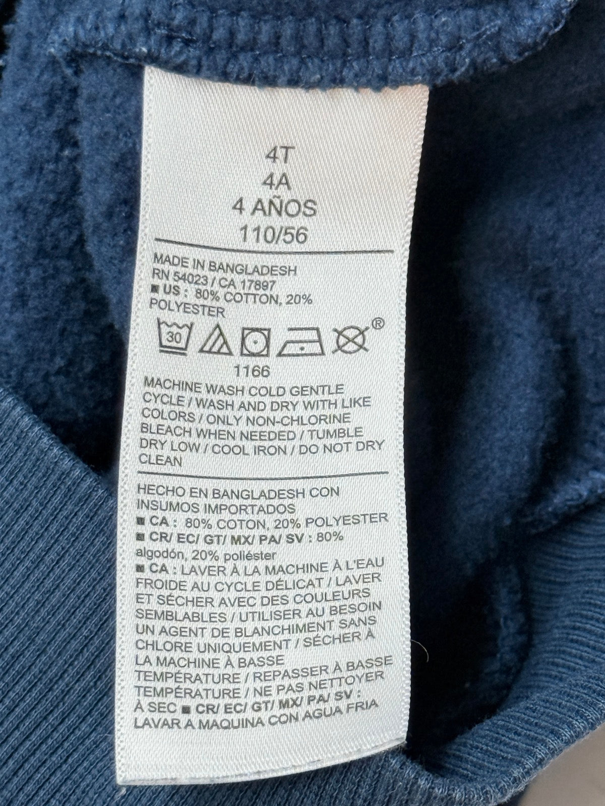 Old Navy Navy Zip-Up Hoodie Size 4T