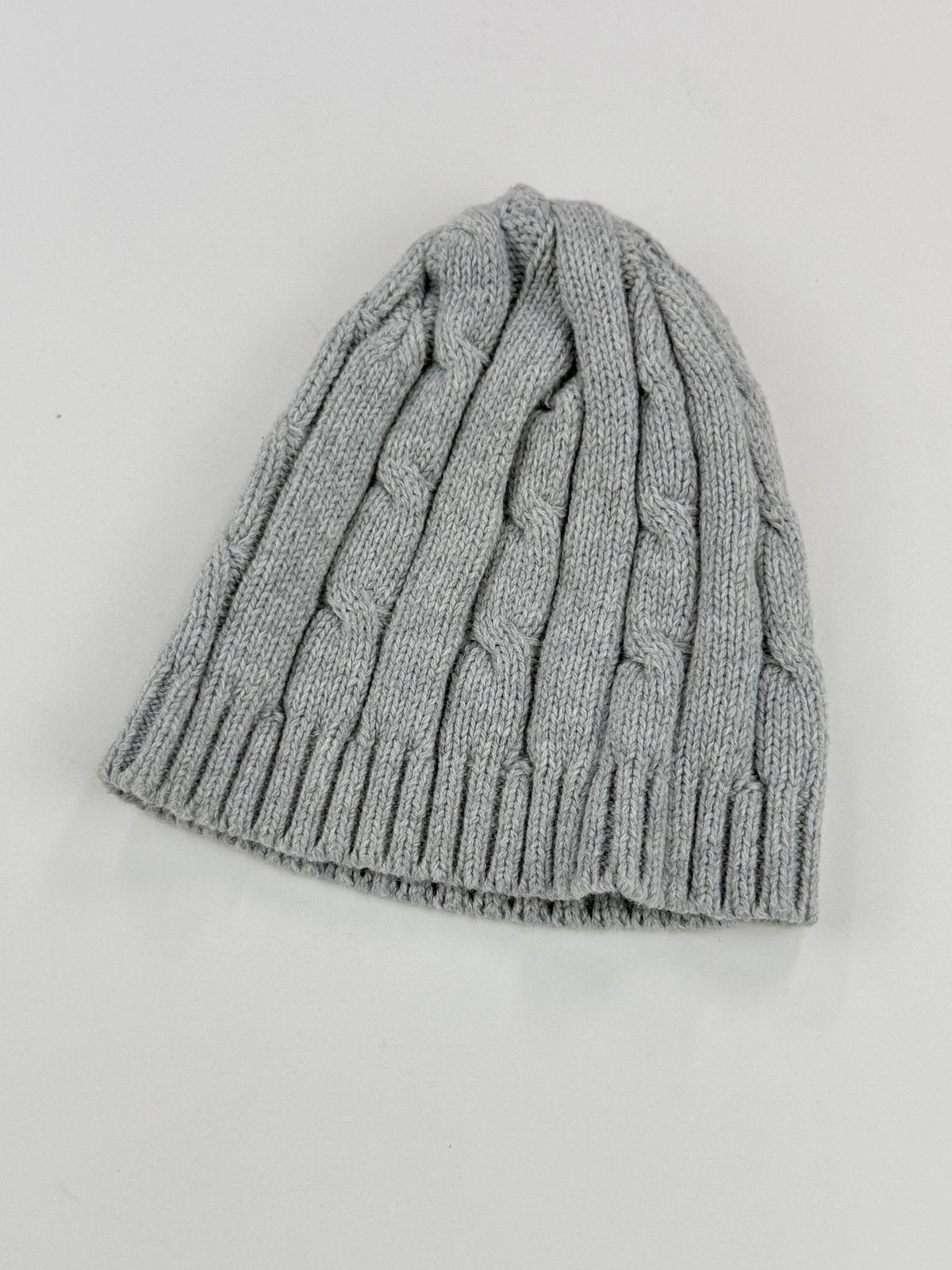 Gray Cable Knit Baby Hat 6-12M