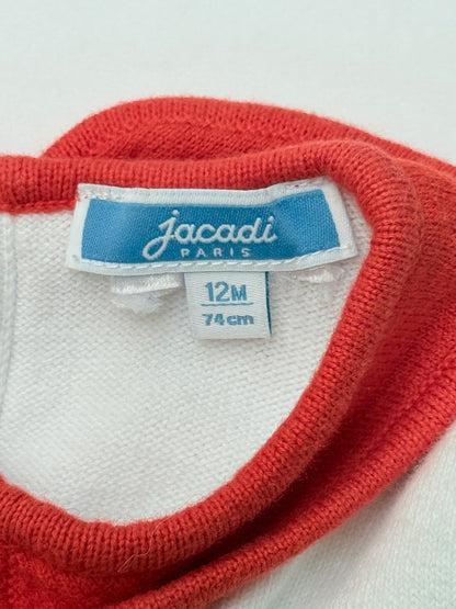 Jacadi Striped Sweater with Red Collar 12M