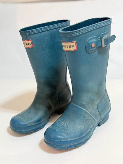 Hunter Original Kids Teal Rain Boots US13