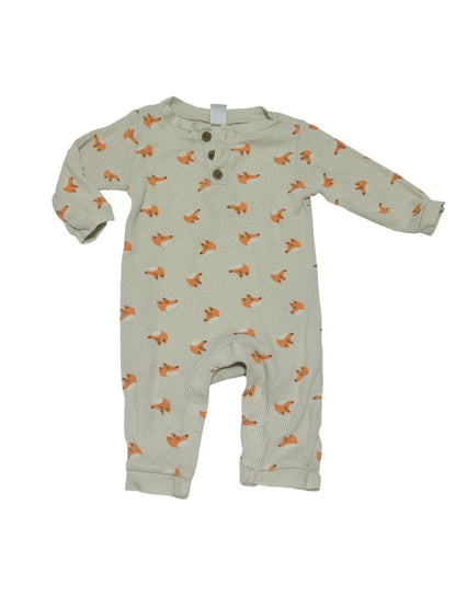 Old Navy Fox Print Waffle Romper 3-6M