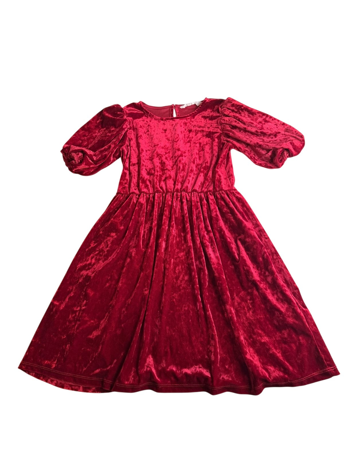H&M Red Crushed Velvet Dress Size 8-10Y