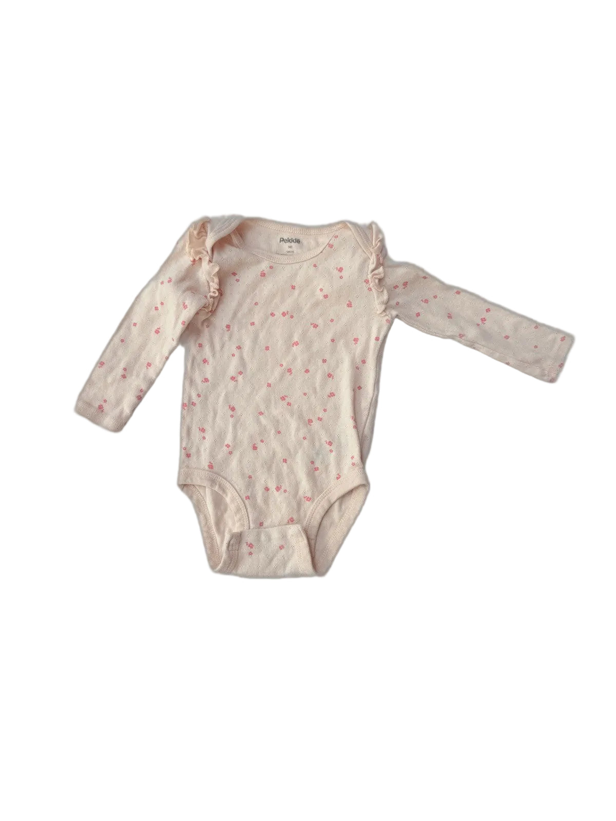 Pekklé Floral Pink Pointelle Bodysuit 9M