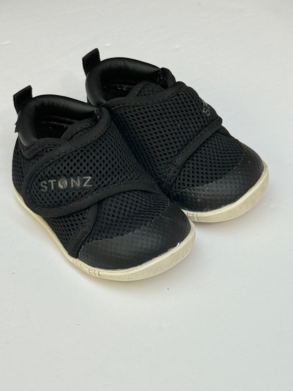 Stonz Black Mesh Sneakers 6-12M