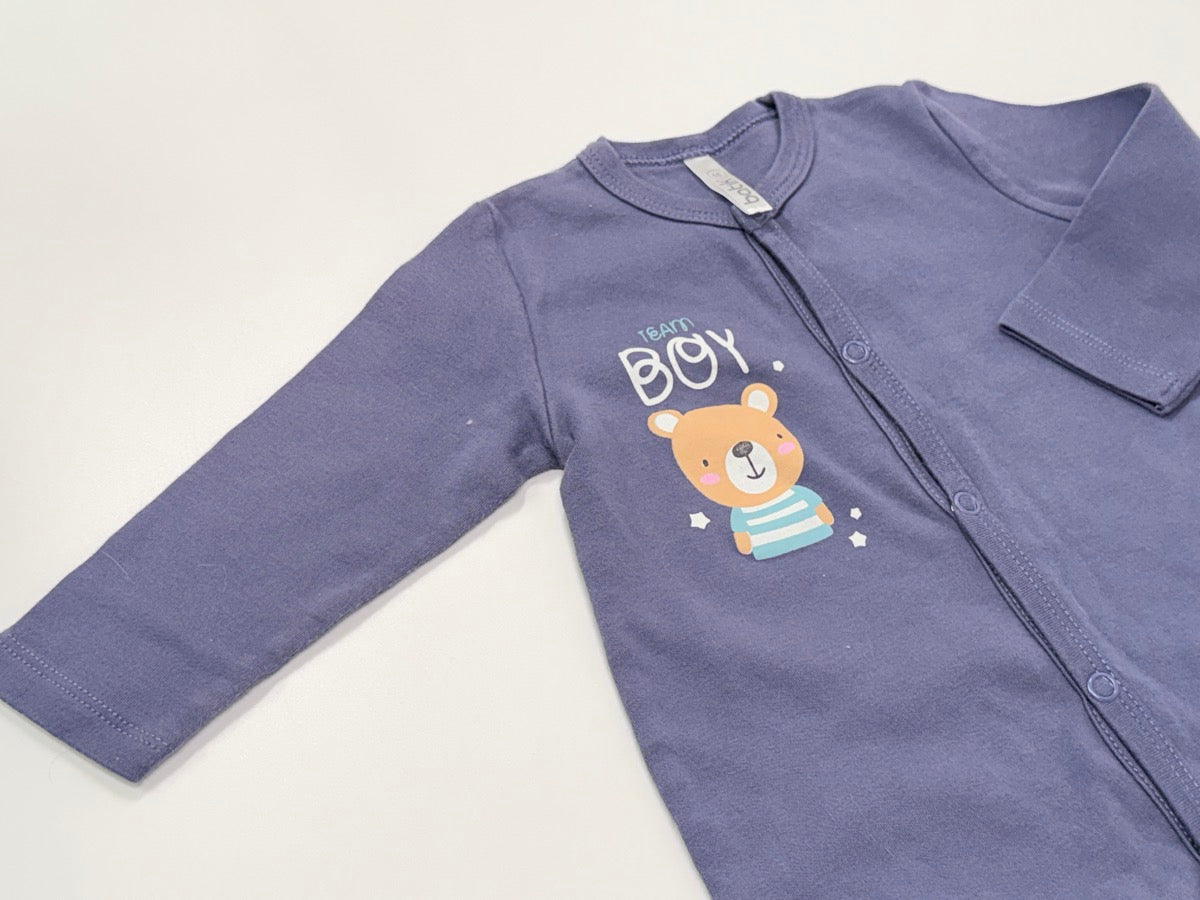 Batik Team Boy Blue Cotton Footed Sleeper 3-6m