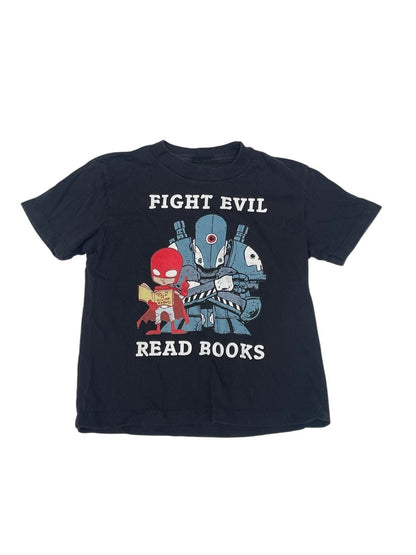 Out of Print Fight Evil Read Books T-Shirt Size 4