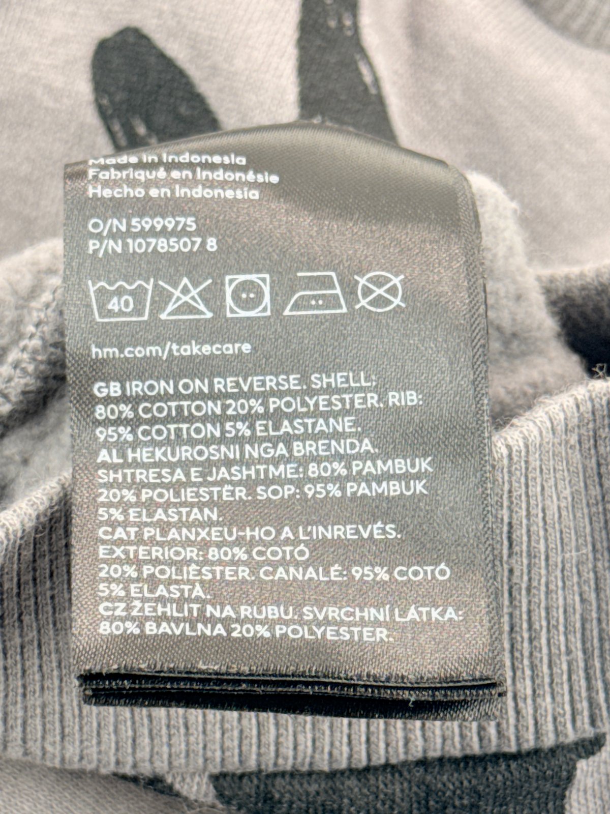 H&M Bat Print Gray Sweatshirt Size 5T/6