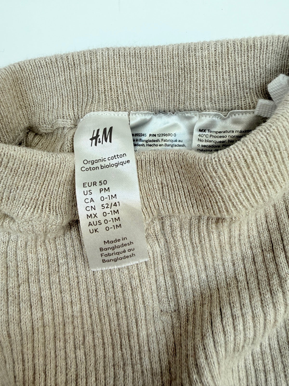 H&M Ribbed Knit Joggers Size Newborn