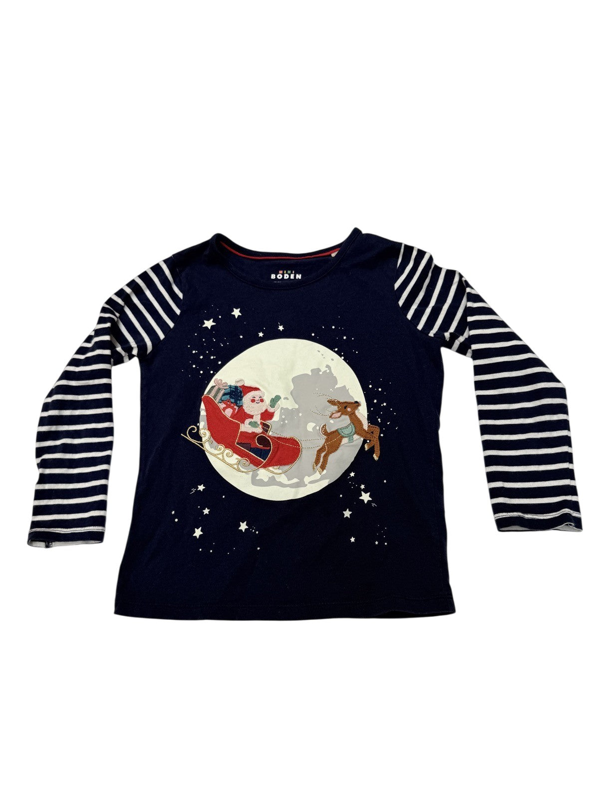 Mini Boden Santa Sleigh Long Sleeve Top 5-6Y