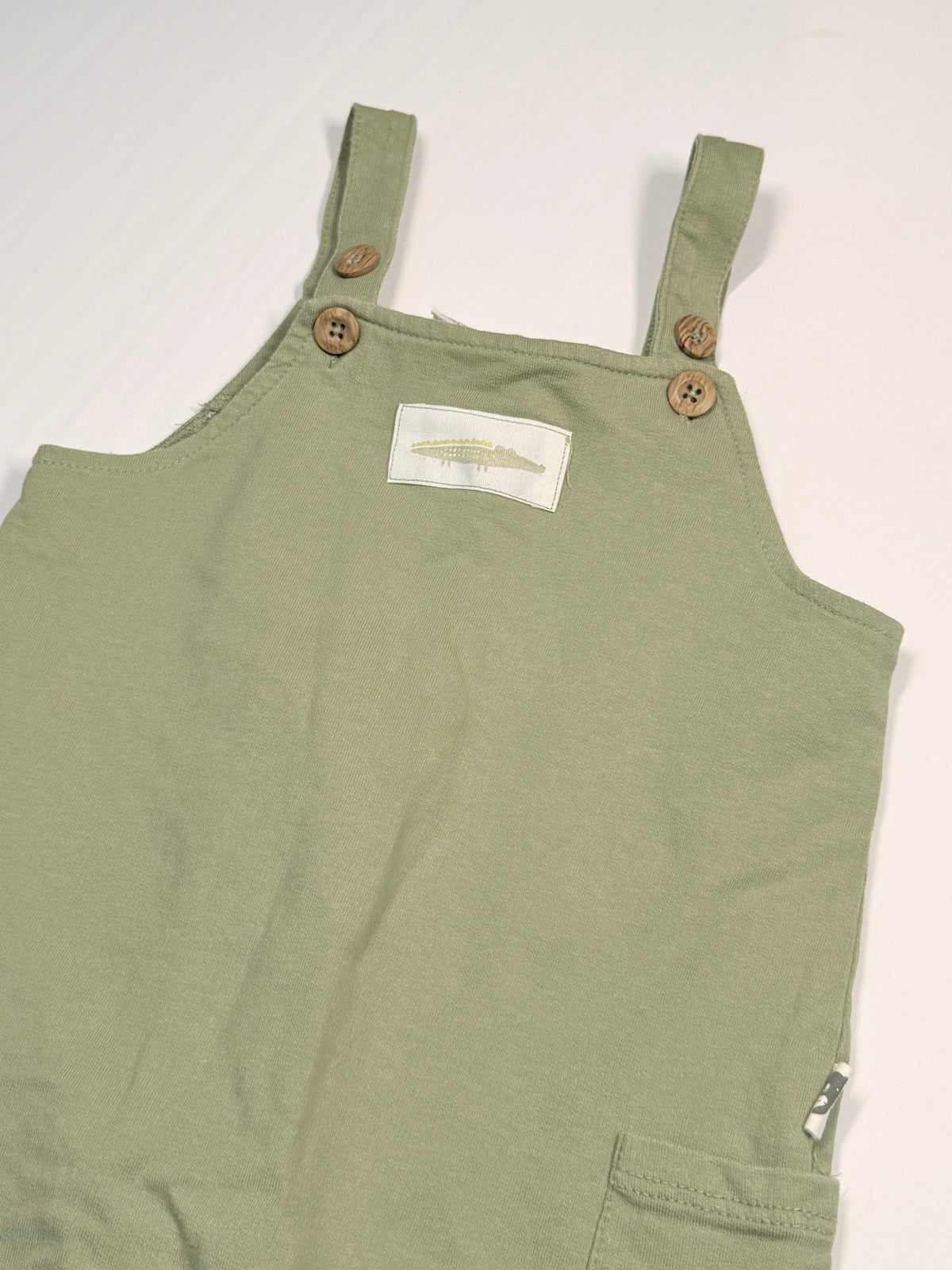 Rabbit + Bear Green Crocodile Romper 24M