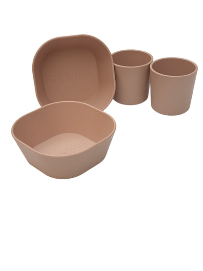 Mushie Silicone Bowls and Cups Set Blush