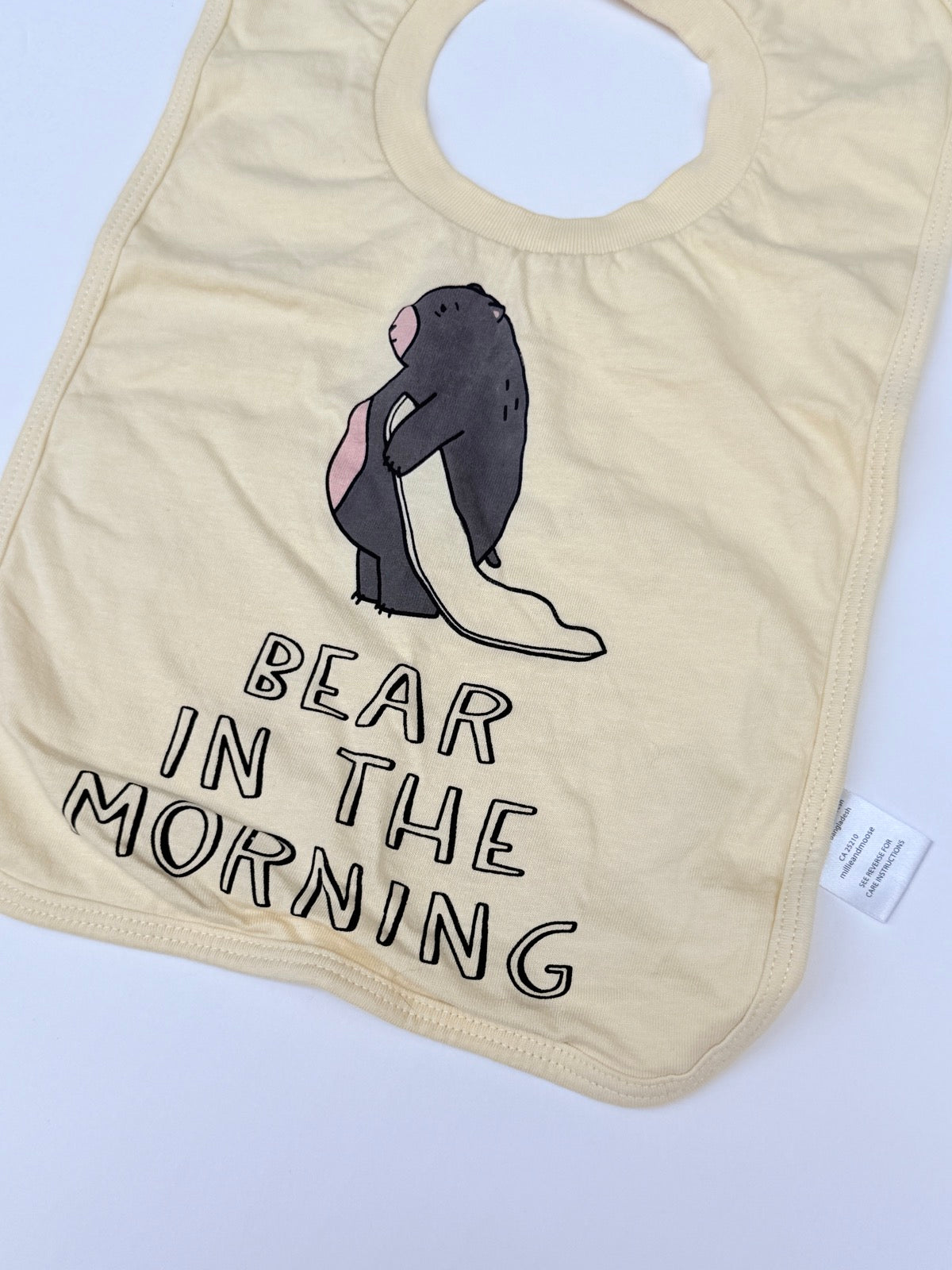 Millie and Moose Bear in the Morning Bib OS