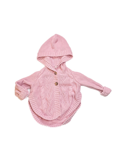 Joe Fresh Pink Knit Hooded Cardigan 12-18m