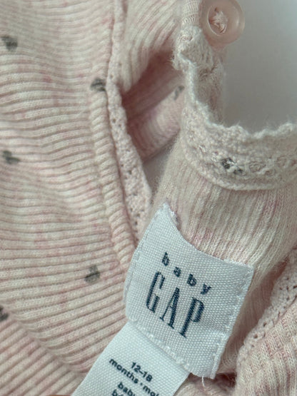 Baby Gap Ribbed Ruffle Bodysuit 3pc Set 12-18M