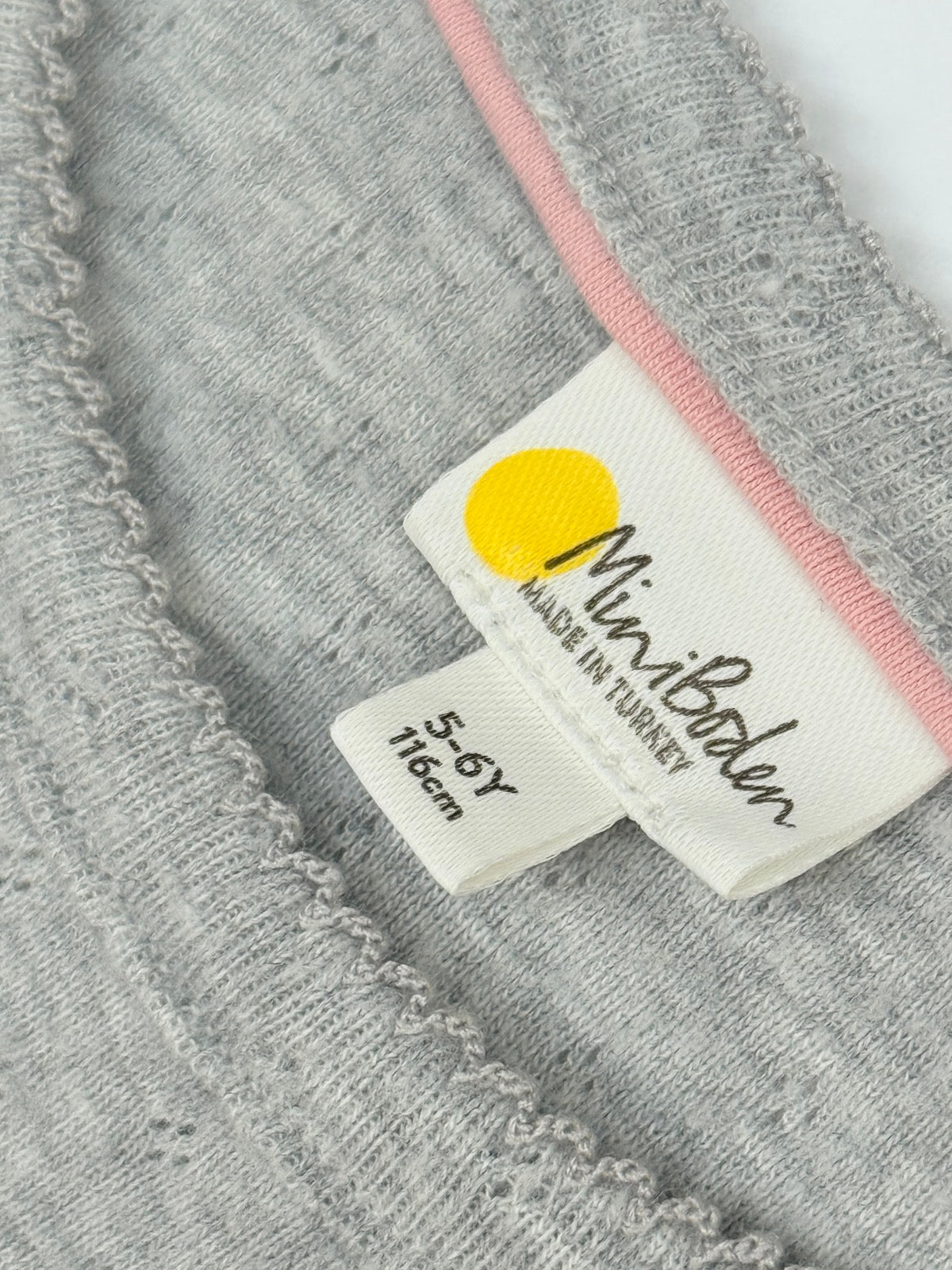 Mini Boden Gray Pointelle Top Size 5-6Y
