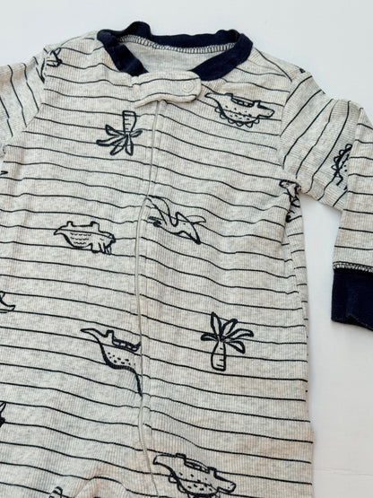 Carter's Dinosaur Striped Footed Sleeper 6M