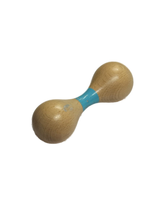 Wooden Double Maraca Shaker Rattle Blue