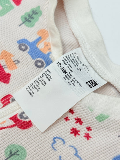 Uniqlo Baby Car Print Zip Sleeper 12-18M