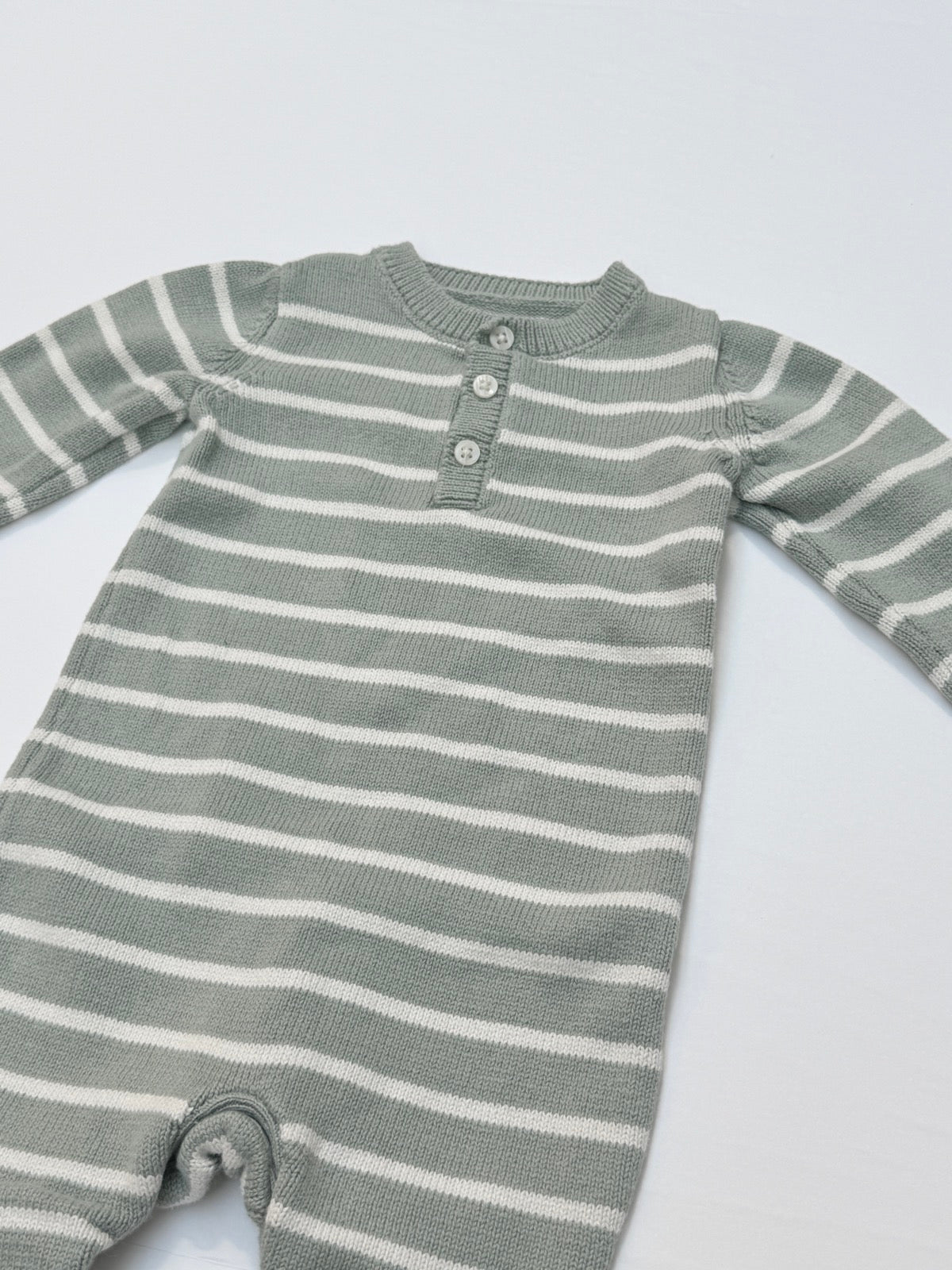 Little Planet Organic Striped Knit Romper 9M