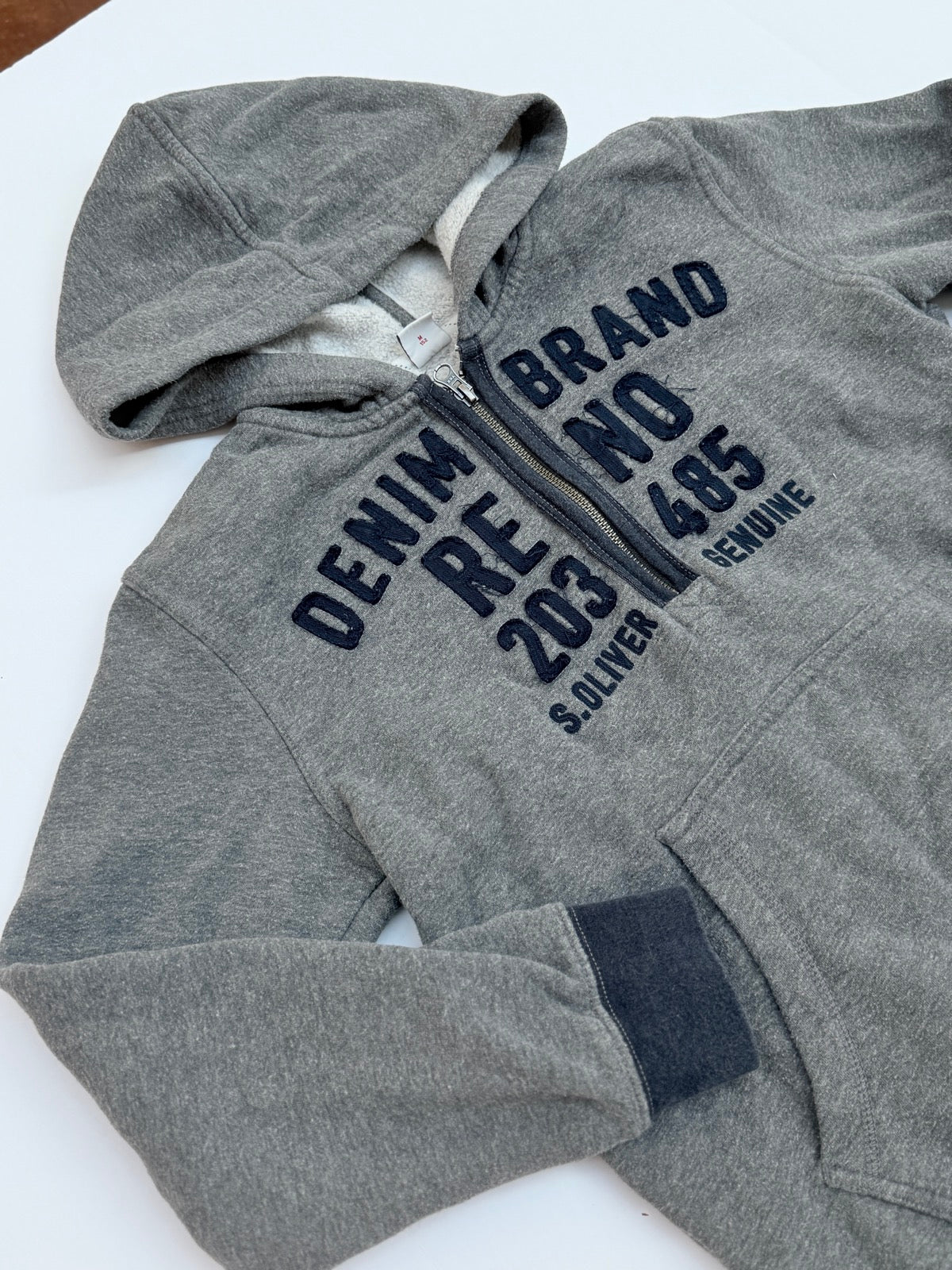 s.Oliver Denim Brand Gray Half-Zip Hoodie M