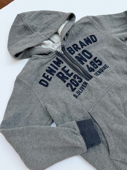 s.Oliver Denim Brand Gray Half-Zip Hoodie M