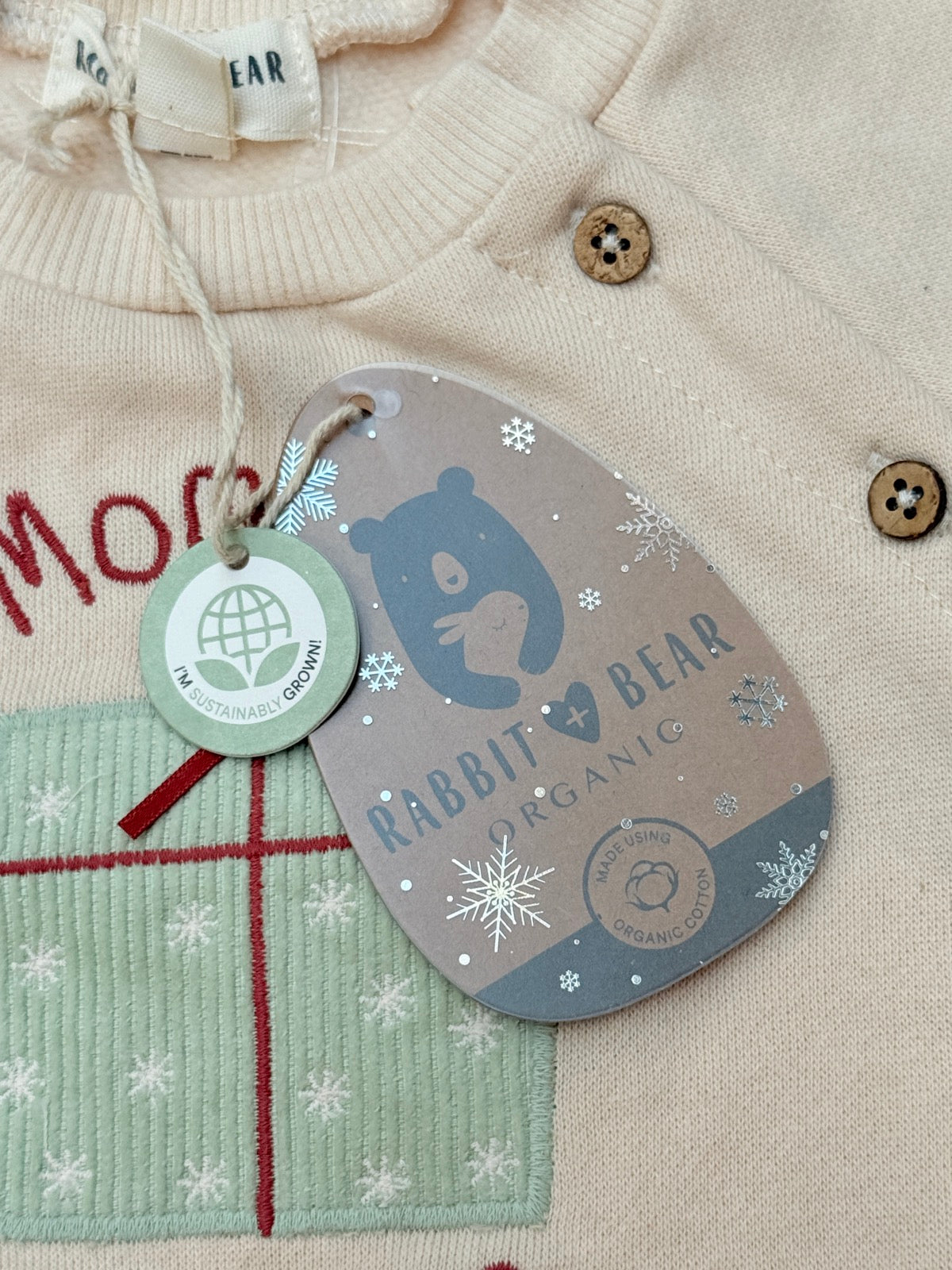 NWT - Rabbit + Bear Organic Mommy's Best Gift Sweatshirt 12M