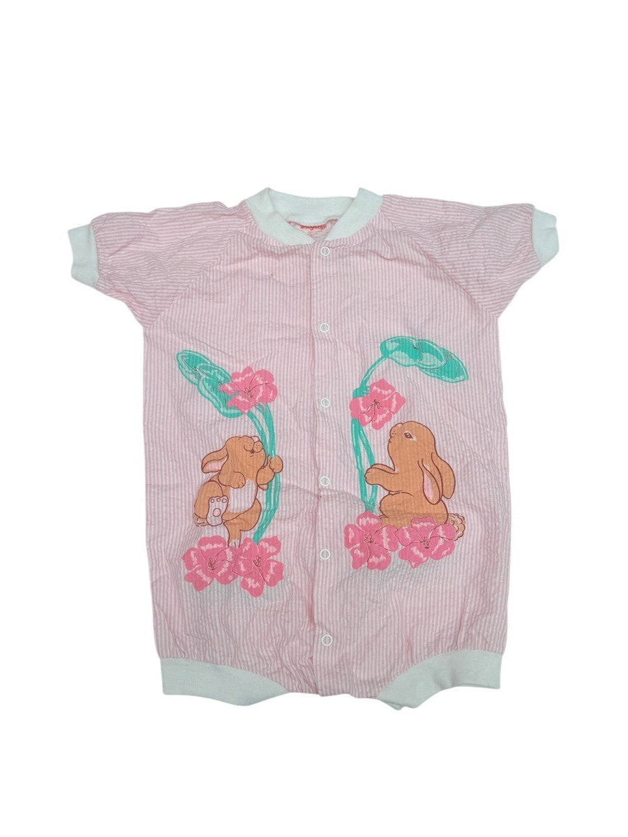 Vintage Snugabye Bunny Floral Romper Size 2T