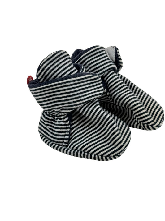 Navy Striped Fleece-Lined Baby Booties 6-12m