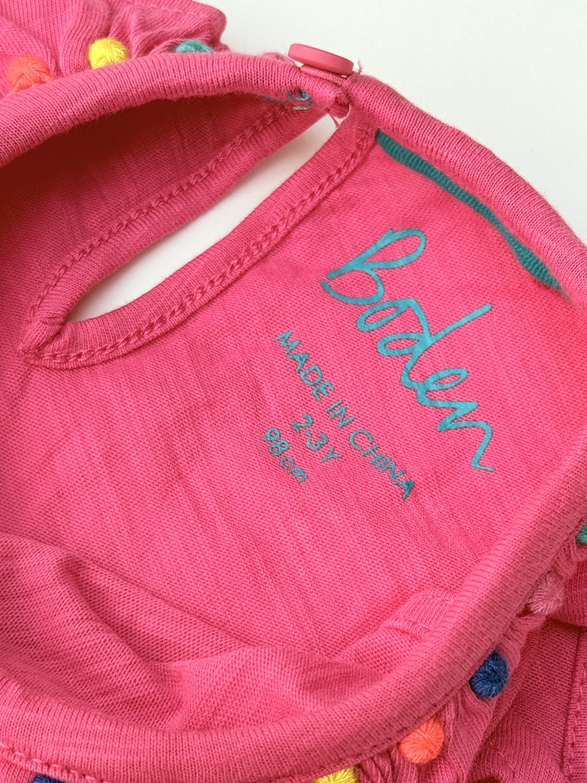 Boden Pink Ruffle Collar Tank Top 2-3Y